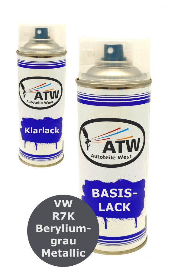Autolack für VW R7K Beryliumgrau Metallic+400ml Klarlack Set